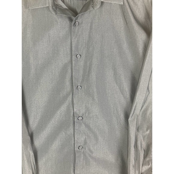 Alfani Shirt Mens XL Extra Large Button Up‎ Long Sleeve Shiny - Picture 3 of 8